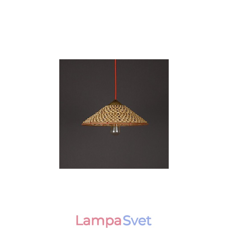 Vintage farmársky slamený bambusový luster Luster Luster