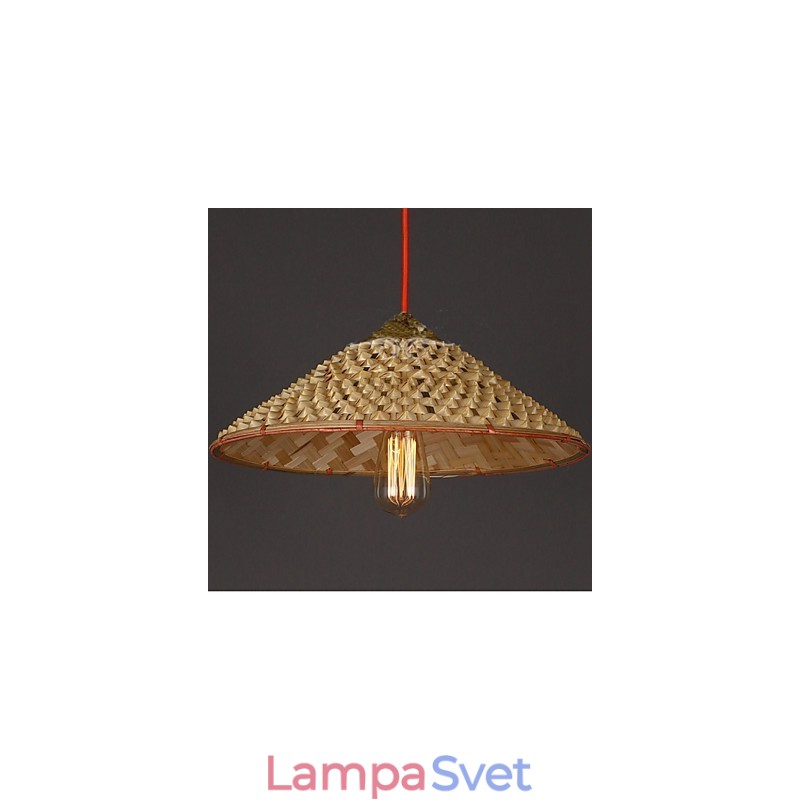 Vintage farmársky slamený bambusový luster Luster Luster