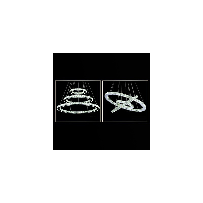 Stmievateľné krištáľové závesné svetlo Moderné kruhové lusterové osvetľovacie lampy Studená biela okrúhle stropné svietidlá Svietidlá s diaľkovým ovládaním