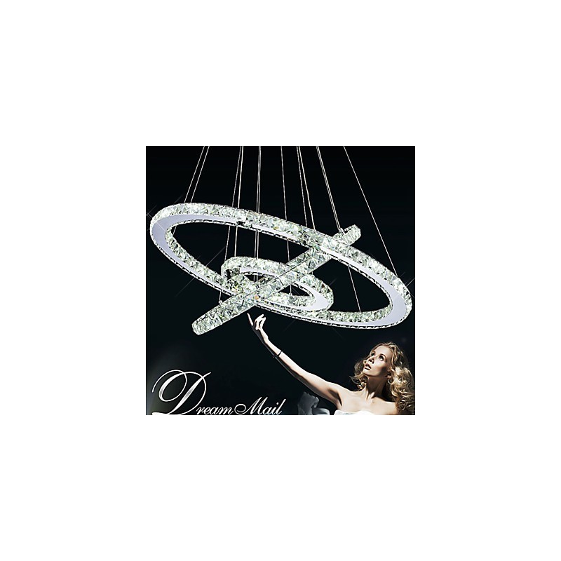 Stmievateľné krištáľové závesné svetlo Moderné kruhové lusterové osvetľovacie lampy Studená biela okrúhle stropné svietidlá Svietidlá s diaľkovým ovládaním