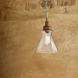 Drevené krištáľové krištáľové svietidlo Kaviarenské osvetlenie a lampáše