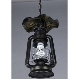 Vintage mosadzné závesné svietidlo na lampu s 1 svetlom