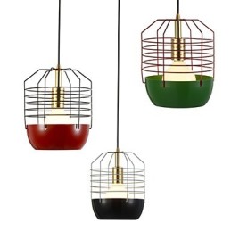 Mini Artistic Spider Web Závesná lampa 1 Svetlá Mordern Jednoduchosť Povrchová úprava Čierna Biela Zelená Červená Droplight z uhlíkovej ocele