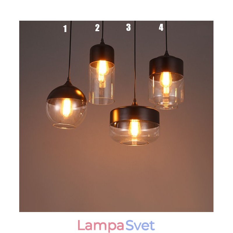 Lustrová lampa z umeleckého tepaného skla Nordic Creative Stair Shop