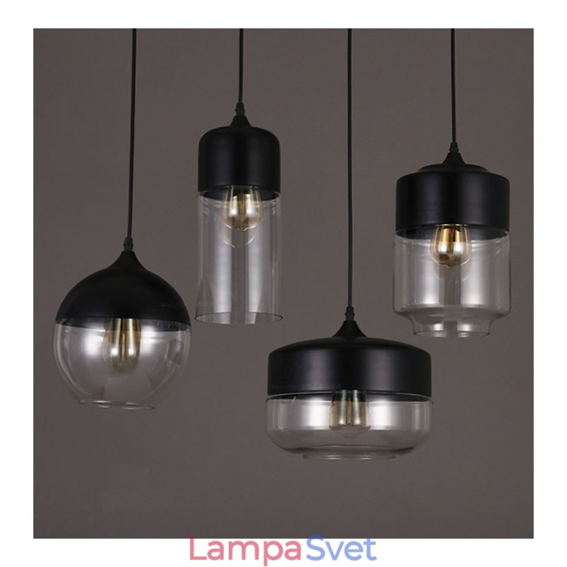 Lustrová lampa z umeleckého tepaného skla Nordic Creative Stair Shop