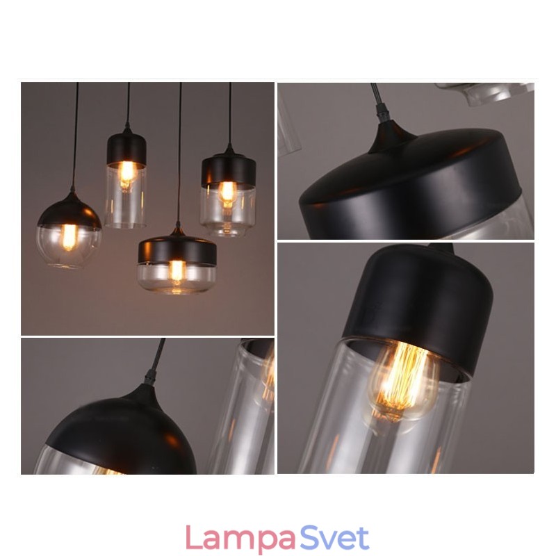 Lustrová lampa z umeleckého tepaného skla Nordic Creative Stair Shop