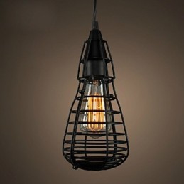American Industrial Creative Restoring Ancient Ways Kované Iron Cage Single Head Droplight Lamp