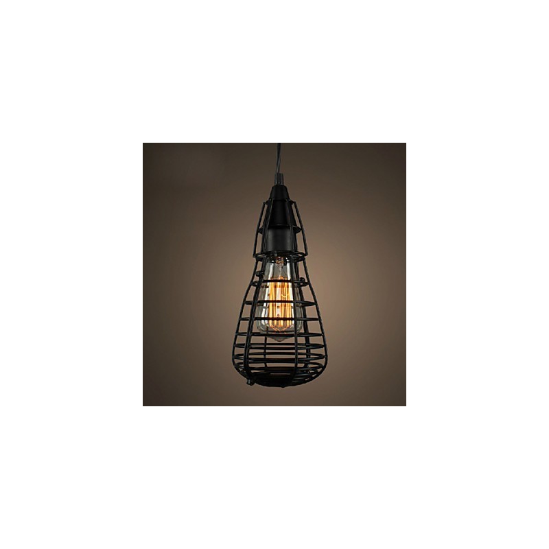 American Industrial Creative Restoring Ancient Ways Kované Iron Cage Single Head Droplight Lamp