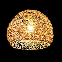 Moderná rural Cany Art tkaná ratanová jednohlavová závesná lampa