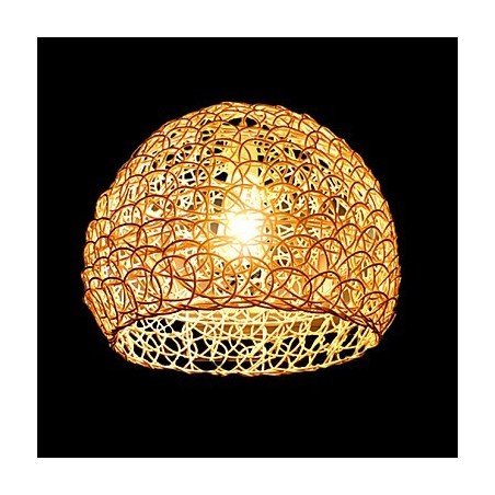 Moderná rural Cany Art tkaná ratanová jednohlavová závesná lampa Moderná rural Cany Art tkaná ratanová jednohlavová závesná lampa