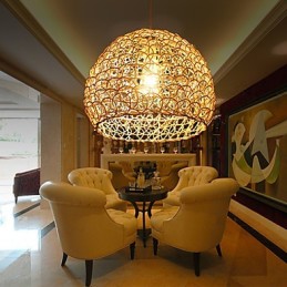 Moderná rural Cany Art tkaná ratanová jednohlavová závesná lampa