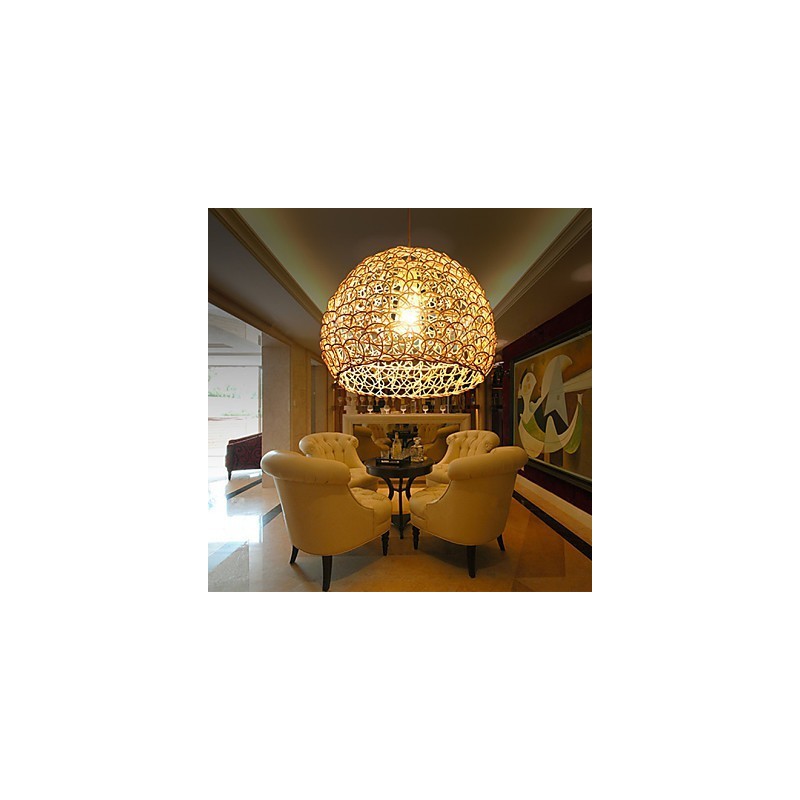 Moderná rural Cany Art tkaná ratanová jednohlavová závesná lampa