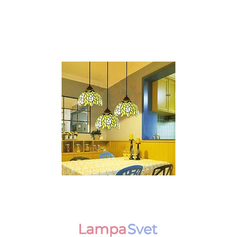 Luster z farebného skla pre európske vidiecke výtvarné umenie, ktorý obnovuje staré spôsoby svetla lampy