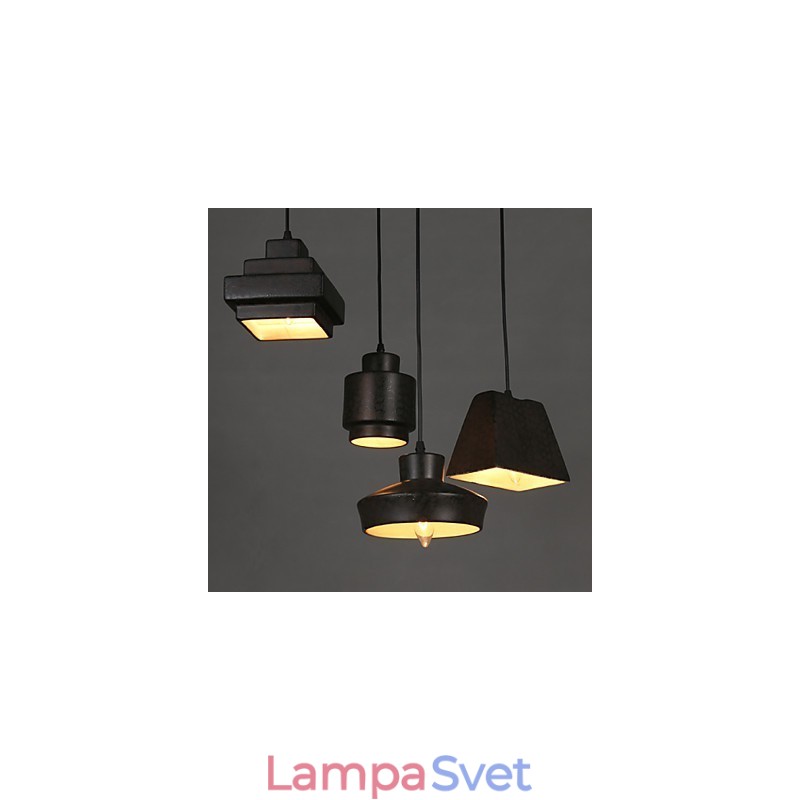 Americký country retro sklenený luster hrdzavý sediaci kvapkadlo