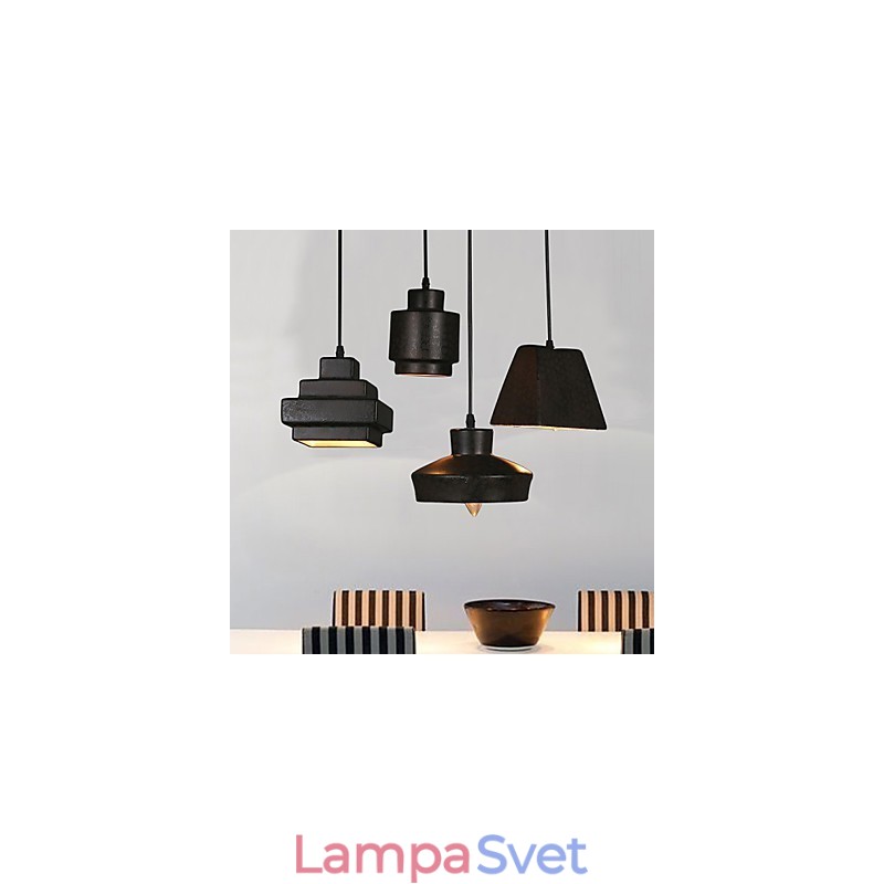Americký country retro sklenený luster hrdzavý sediaci kvapkadlo