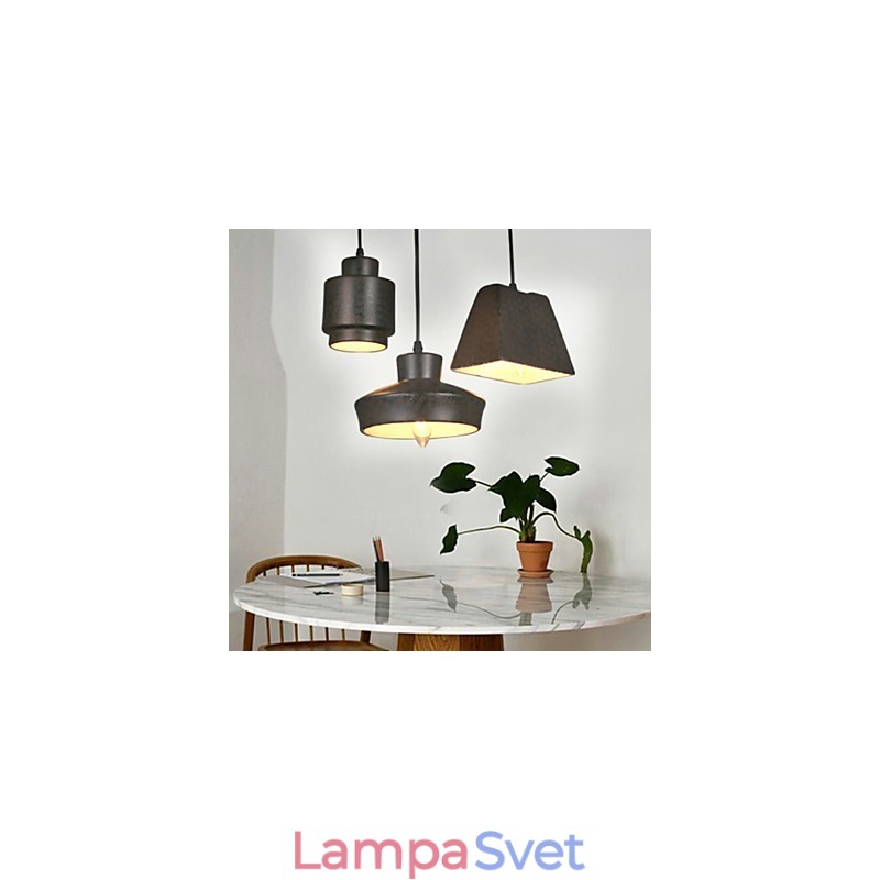 Americký country retro sklenený luster hrdzavý sediaci kvapkadlo