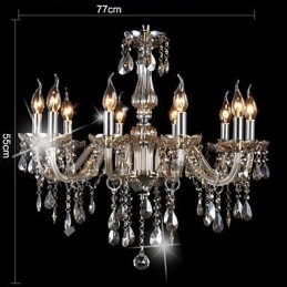 10 svetiel Luxusný krištáľový luster Cognac Color K9 Crystal Luster