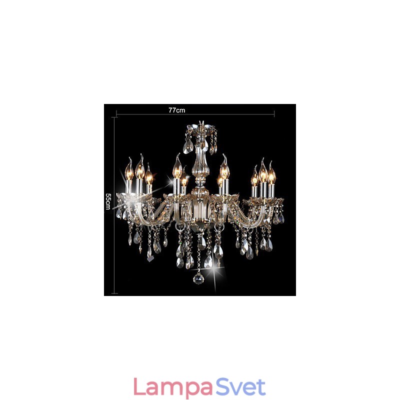 10 svetiel Luxusný krištáľový luster Cognac Color K9 Crystal Luster