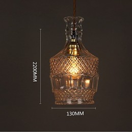 Romantická fľaša Kreatívny vyrezávaný umelecký sklenený luster Light Závesné svetlo