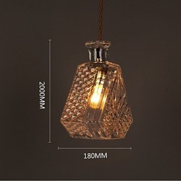 Romantická fľaša Kreatívny vyrezávaný umelecký sklenený luster Light Závesné svetlo