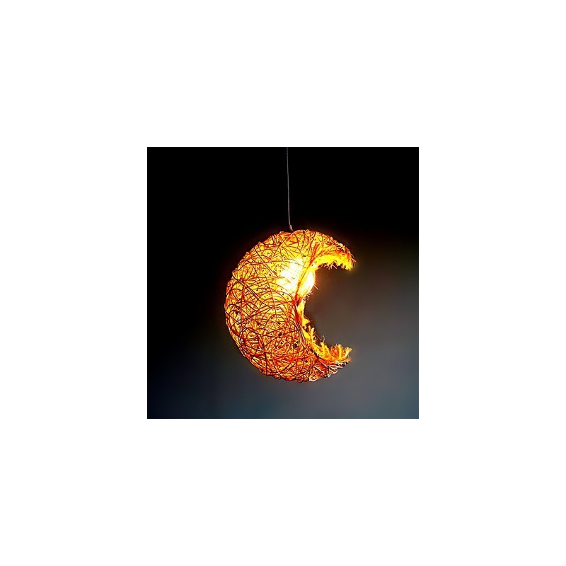 Moderná rural Cany Art tkaná ratanová jednohlavová závesná lampa