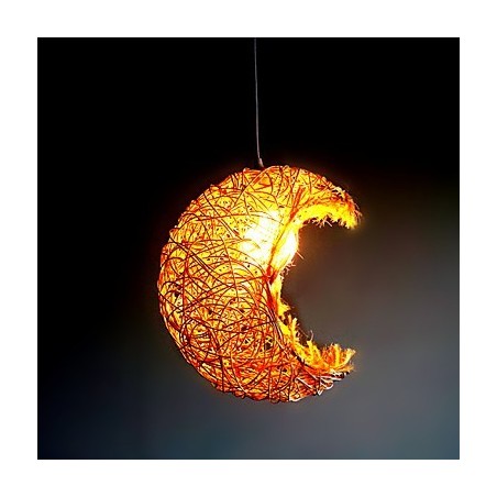 Moderná rural Cany Art tkaná ratanová jednohlavová závesná lampa Moderná rural Cany Art tkaná ratanová jednohlavová závesná lampa