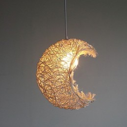 Moderná rural Cany Art tkaná ratanová jednohlavová závesná lampa
