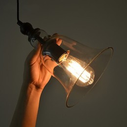 Vintage priemyselný retro sklenený luster Kreatívna minimalistická nočná lampa v čistej farbe