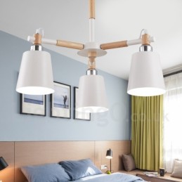 3 Ľahké moderné súčasné drevené lusterové svetlo