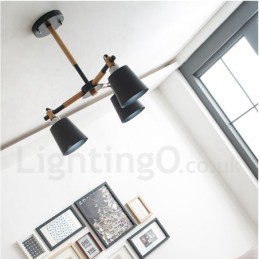 3 Ľahké moderné súčasné drevené lusterové svetlo