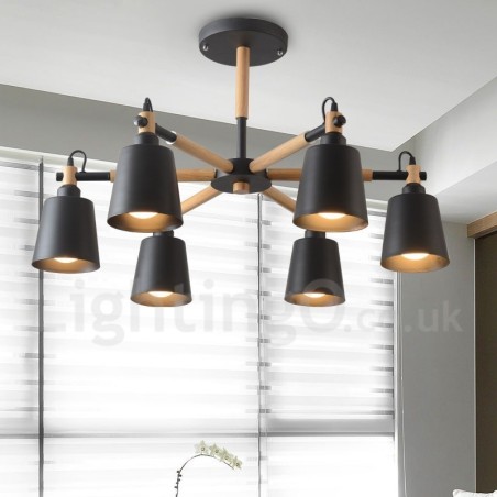 Moderná súčasná drevená lustrová lampa 6 Moderná súčasná drevená lustrová lampa 6