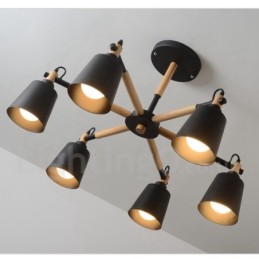 Moderná súčasná drevená lustrová lampa 6