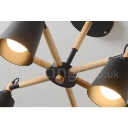 Moderná súčasná drevená lustrová lampa 6