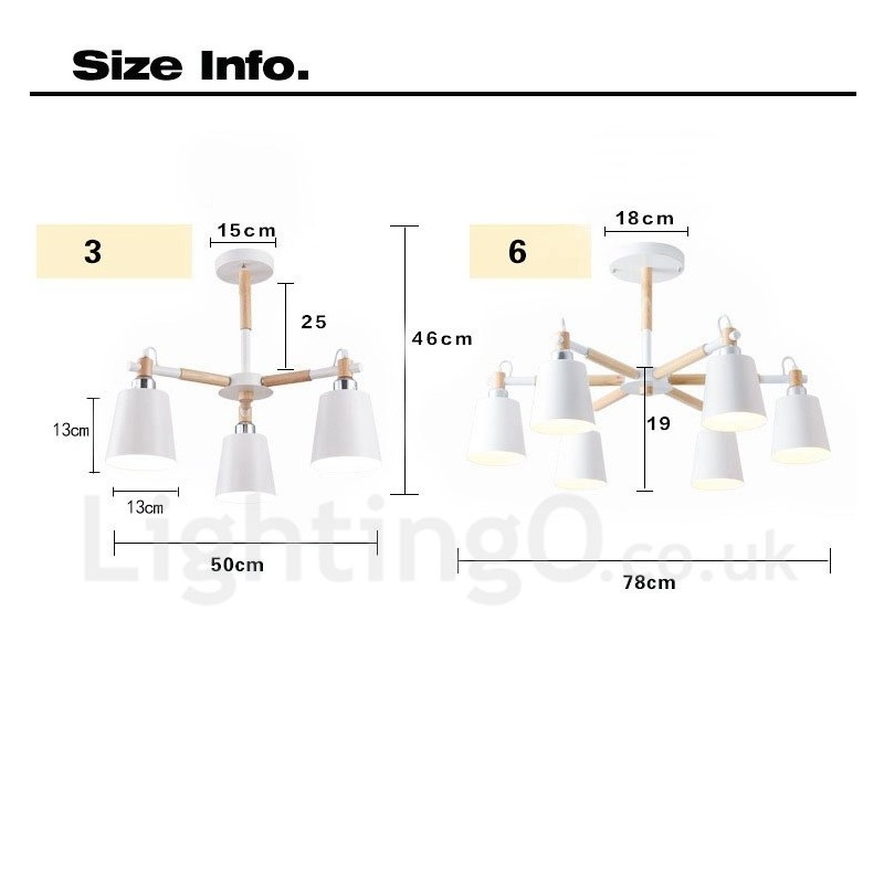 Moderná súčasná drevená lustrová lampa 6