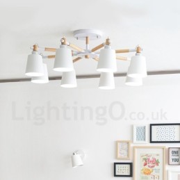 8 Ľahký moderný súčasný drevený luster