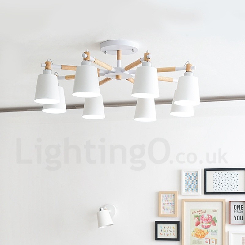 8 Ľahký moderný súčasný drevený luster