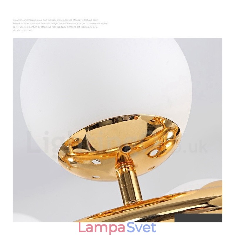 8 Ľahký moderný súčasný luster so skleneným tienidlom Light