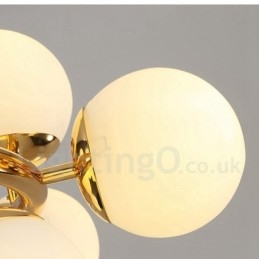 8 Ľahký moderný súčasný luster so skleneným tienidlom Light