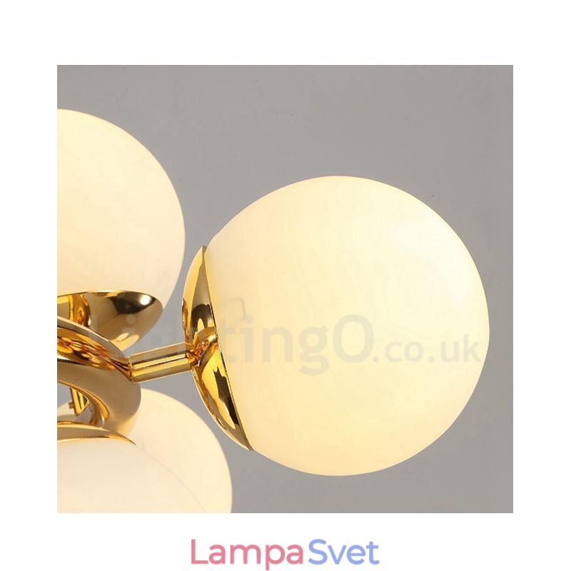 8 Ľahký moderný súčasný luster so skleneným tienidlom Light