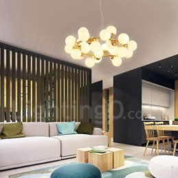 24 Ľahký moderný súčasný luster so skleneným tienidlom Light