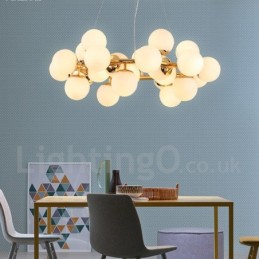 24 Ľahký moderný súčasný luster so skleneným tienidlom Light
