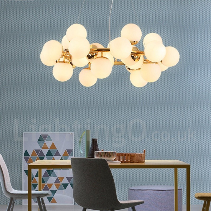 24 Ľahký moderný súčasný luster so skleneným tienidlom Light