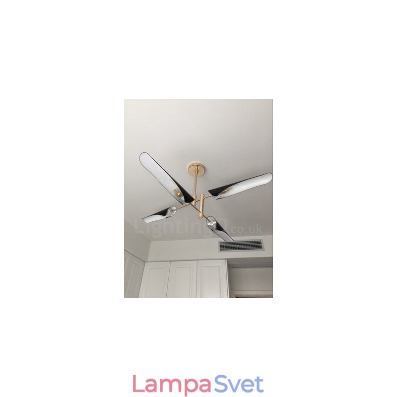 2-poschodový moderný súčasný 4 svetelný luster