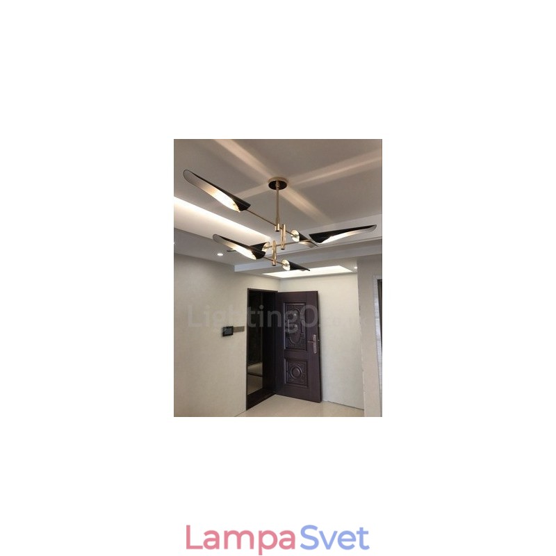 3-vrstvový moderný súčasný 6 svetelný luster