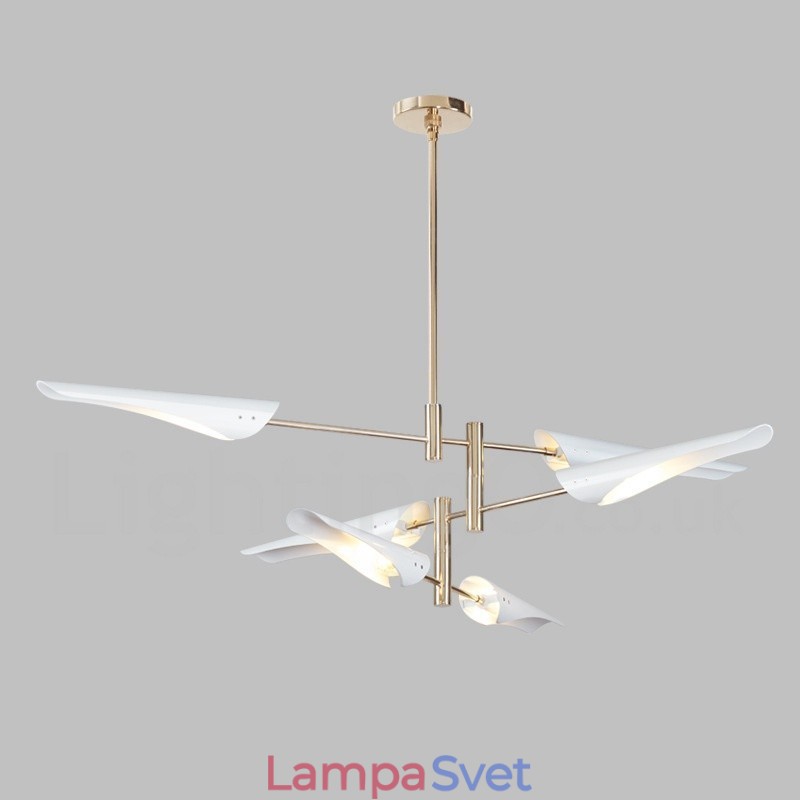 3-vrstvový moderný súčasný 6 svetelný luster