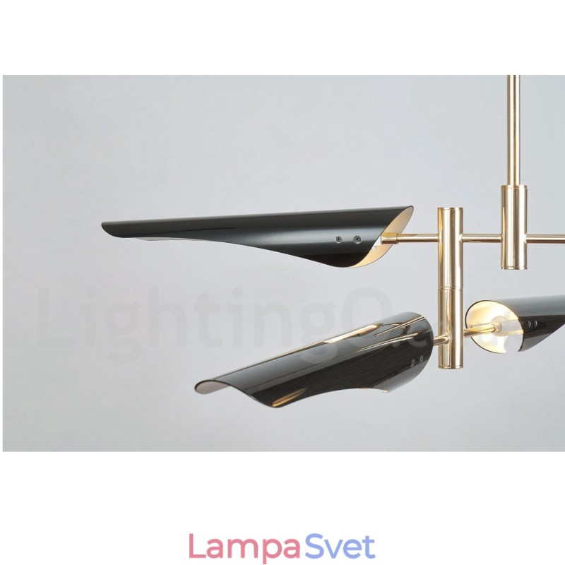 3-vrstvový moderný súčasný 6 svetelný luster