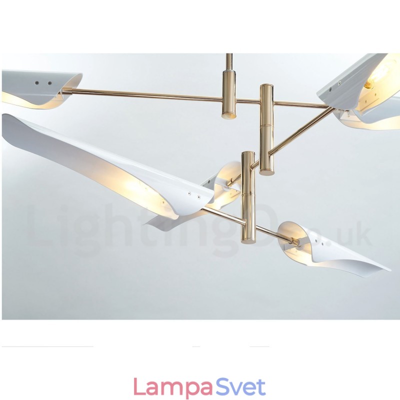 3-vrstvový moderný súčasný 6 svetelný luster