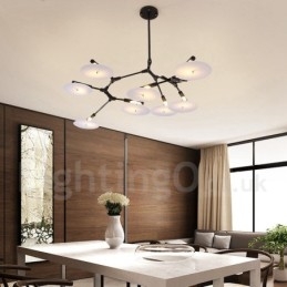 Čierna 8 ľahká moderná súčasná lustrová lampa