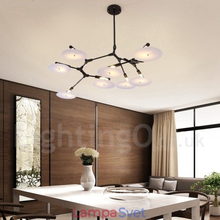 Čierna 8 ľahká moderná súčasná lustrová lampa Čierna 8 ľahká moderná súčasná lustrová lampa
