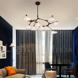 Čierna 8 ľahká moderná súčasná lustrová lampa
